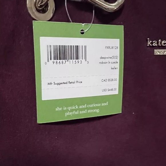 KATE SPADE KELLEN ROBSON LANE SHOULDER BAG HANDBAG - DEEP WINE - Picture 7 of 8